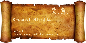 Krucsai Miletta névjegykártya